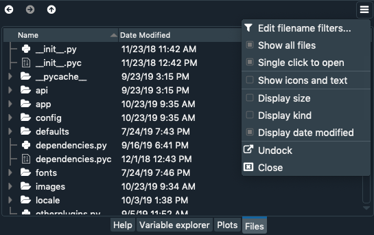 File management improvements in Spyder4